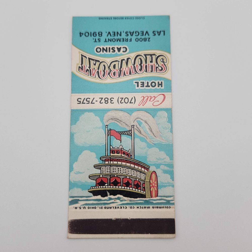 Vintage Vegas 1950s Hotel Showboat Casino Matchbook Ephemera